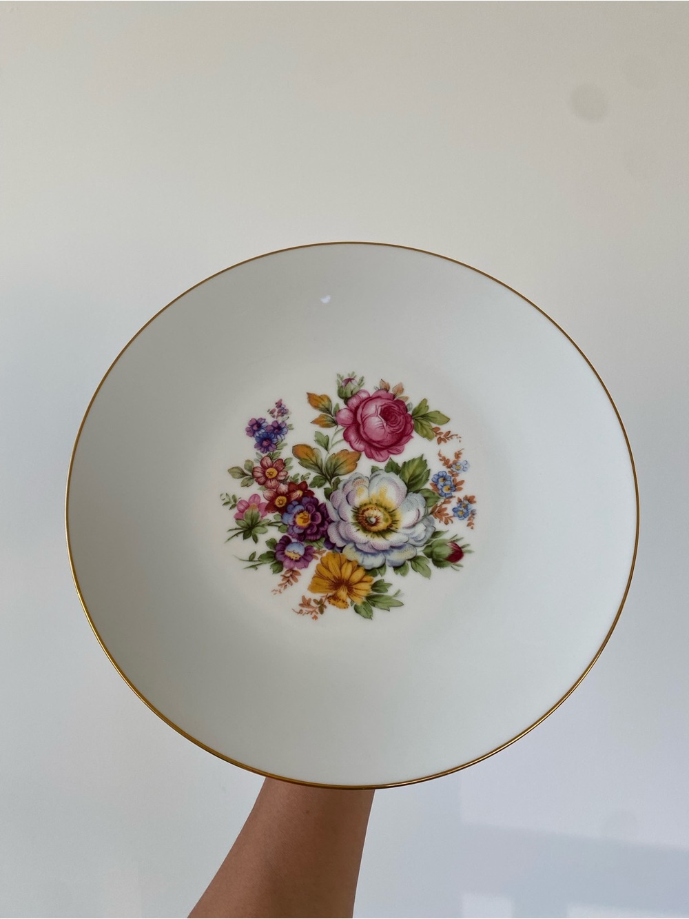 Vintage Germany Bavarian Floral Cake Stand | Porcelain Pedestal Dessert Stand